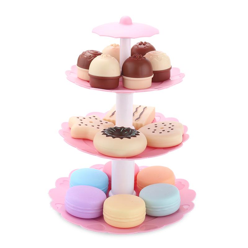 Kids' Dessert Tower Playset: Pretend Cake, Cookie, and Donut Toy Collection