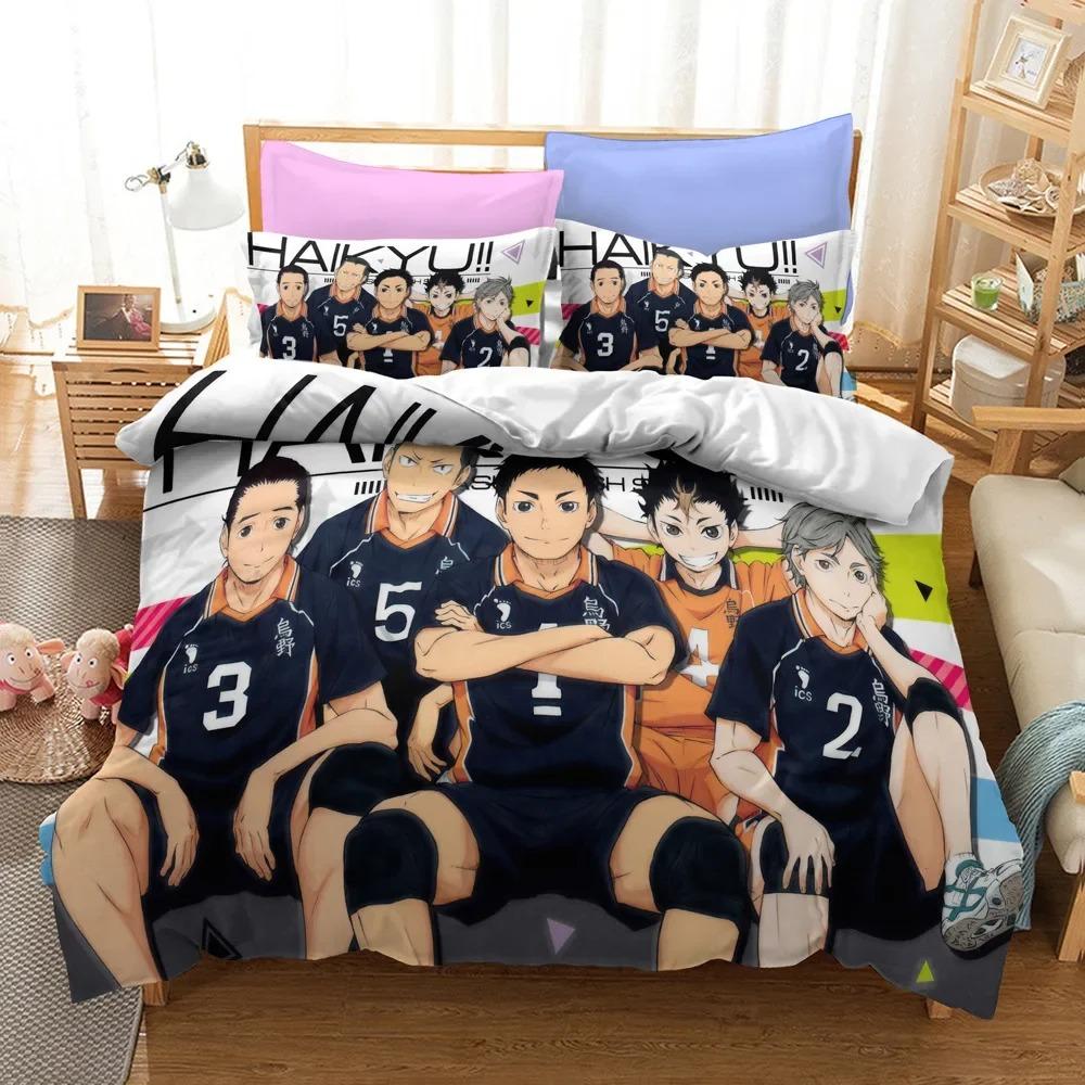 3D Anime Haikyuu Bedding Set Volleybal Duvet Cover Bedroom Comforter Covers Single Twin King Size Quilt Cover Home