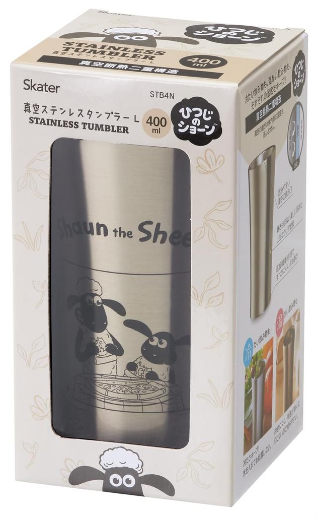 Skater Stainless Steel Shaun the Sheep Tumbler, 400ml, Insulated, Comic, STB4N-A