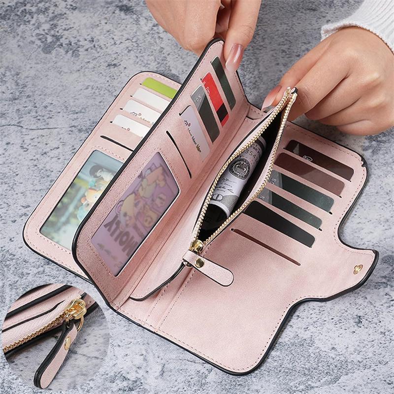 Women Fashion Matte Short Wallet PU Leather Zipper Hasp Frosted Ladies Purses Money Coin ID Card Holder Girls Cute Clutch