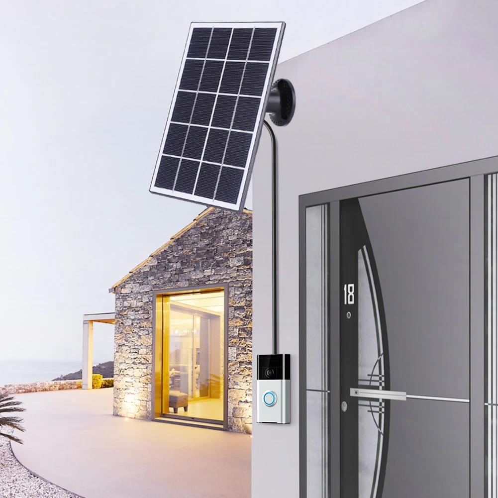 4W 5V Solar Charger IP65 Waterproof Solar Panel Charger 9.8Ft Charging Cable Solar Panel for Ring Video Doorbell 4 3 3 Plus 2 4
