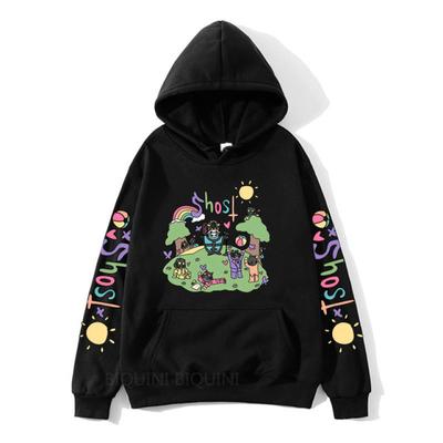 Geist Musik Band Druck Hoodies Casual Kawaii Cartoon Druck Sweatshirt Streetwear Herren Langarm Fleece Pullover Männlich