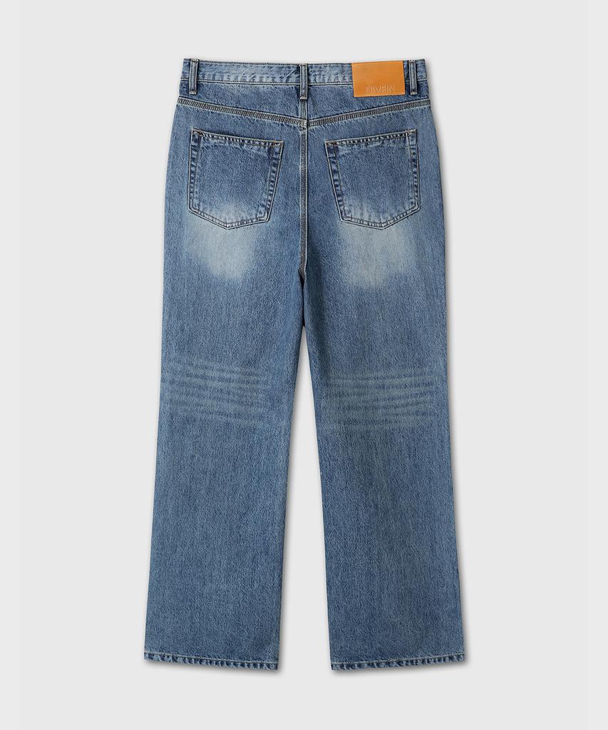 Daibeuin Loosed Straight Denim Pants (Washed Blue)
