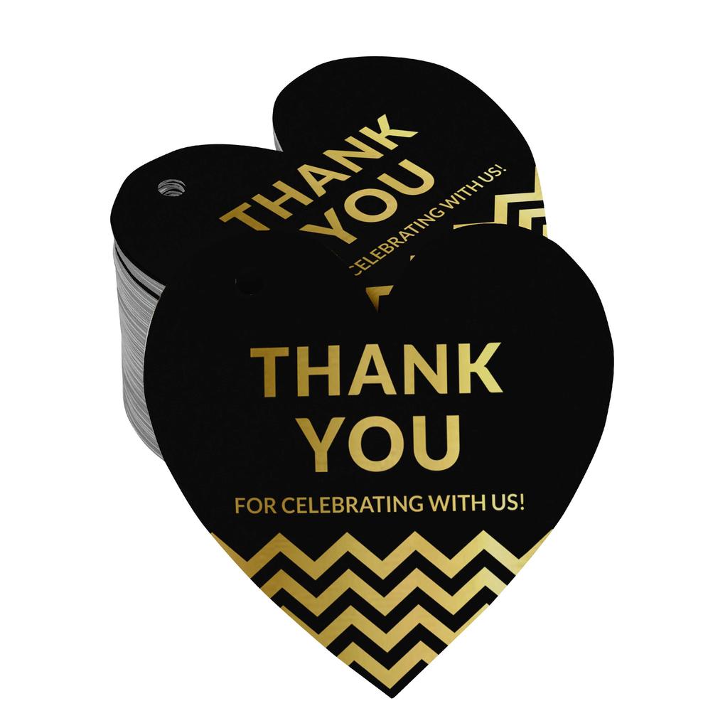 Inkdotpot Danke, dass Sie mit uns gefeiert haben Junggesellinnenabschied-Babyparty-Ruhestand-Hochzeit-Geburtstag Flaschenanhänger Echte Silberfolie Gastgeschenk Anhänger Packung von