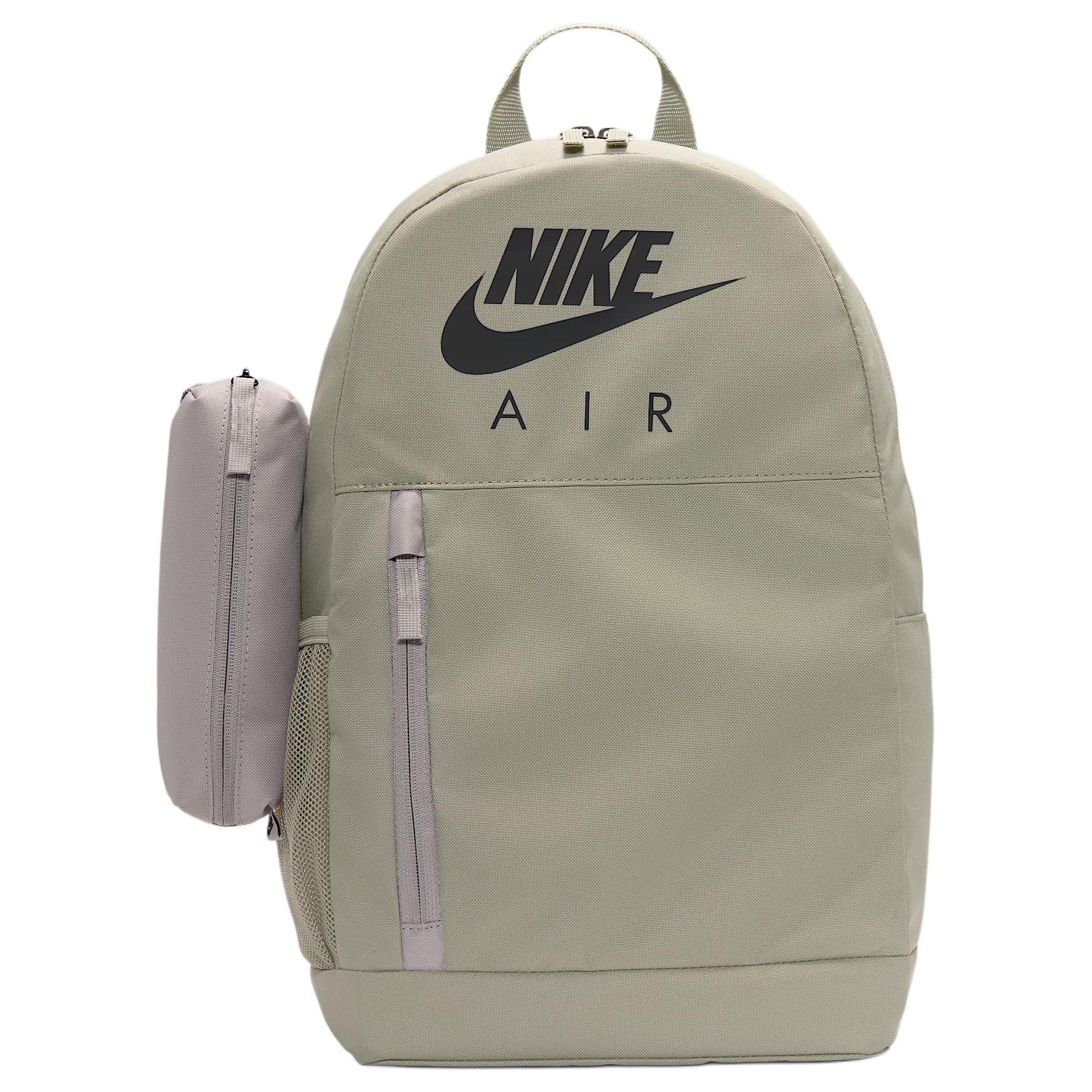 Nike Elemental Logo Fabric Backpack Regular Kids Backpack Light-Army-Green University-Gray Black BA6032-320 Light Army Green & University Gray & Black