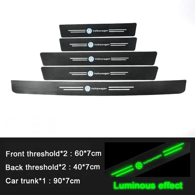 2025 Hot Luminous Car Door Sill Trim Stickers Protective Strip Film Decal for Volkswagen Polo Golf Touran Beetle Jetta Tiguan Ma