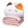 Cartoon Cat 2-in-1 Tote Pillow & Blanket for Car, Office, or Home