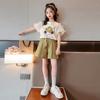 Girls Summer Short Sleeve Top and Shorts Two Piece Set