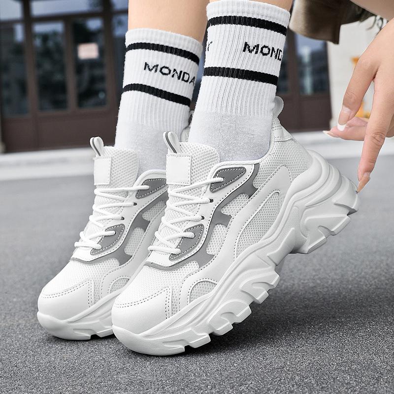 Versatile Women's Plus Size Mesh Sneakers - Casual Height-Increasing Running Shoes for Students and Dads