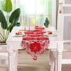 Linen Table Runner Long Embroidered Rustic Table Linen Flower Pattern Hollow Table Cover Dining Room Decoration Home Use