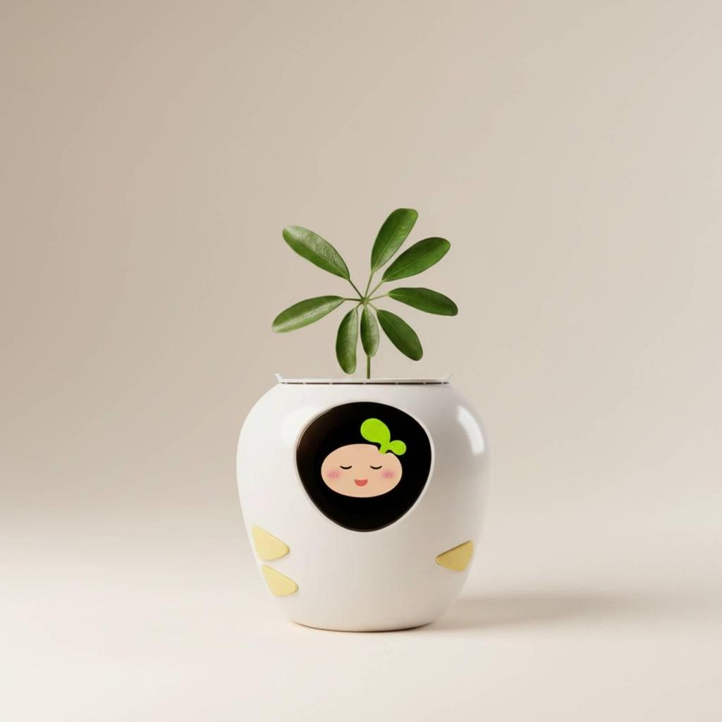 Emotional Companion Pot Talking Flower Pot Intelligent Automatic Watering Planter for Office, Desktop