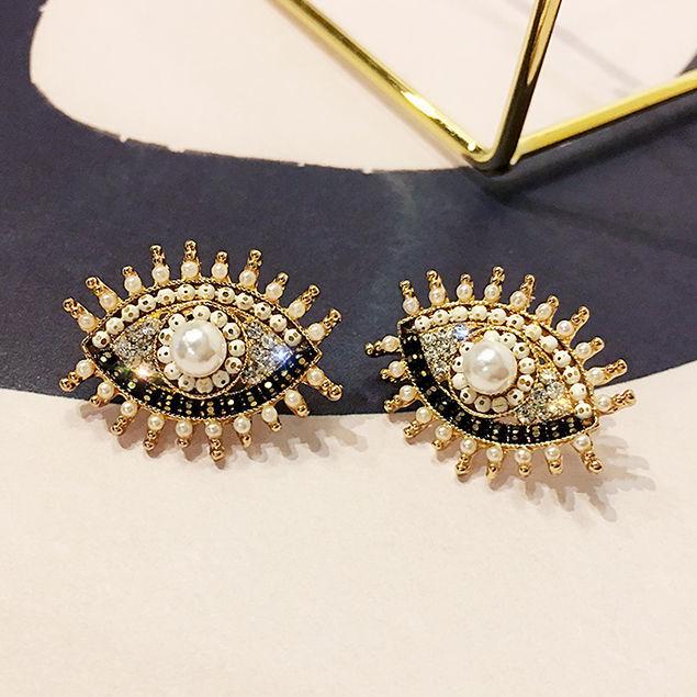 

Индивидуальные серьги в стиле ретро «Глаз дьявола», женские простые серьги с темпераментом, нишевые универсальные серьги