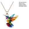 Rainbow Hummingbird Necklace Acrylic Colorful Bird Pendant Necklace Lightweight Fashion Necklace Jewelry Gift for Women Bird Lovers