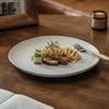 Simple Sesame Glaze Special-Shaped Large Plate Creative Household Ceramic Plate Dining Plate Restaurant Hotel Western Food Plate