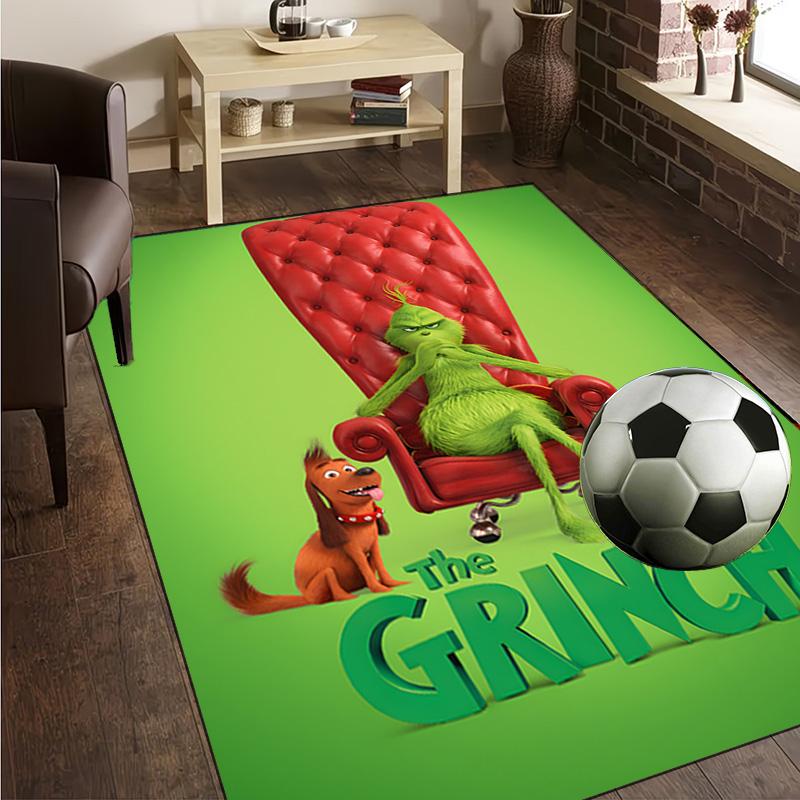 Grin-ch's Festive Adventure Rug Office Carpet Non-Slip Mat, Chair Rug Floor Covering for Gaming, Bedroom, Living Room , Home Decor Christmas Gift