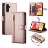DF-011 For Samsung Galaxy A14 4G/5G Case Zipper Pocket PU Leather Stand Phone Cover
