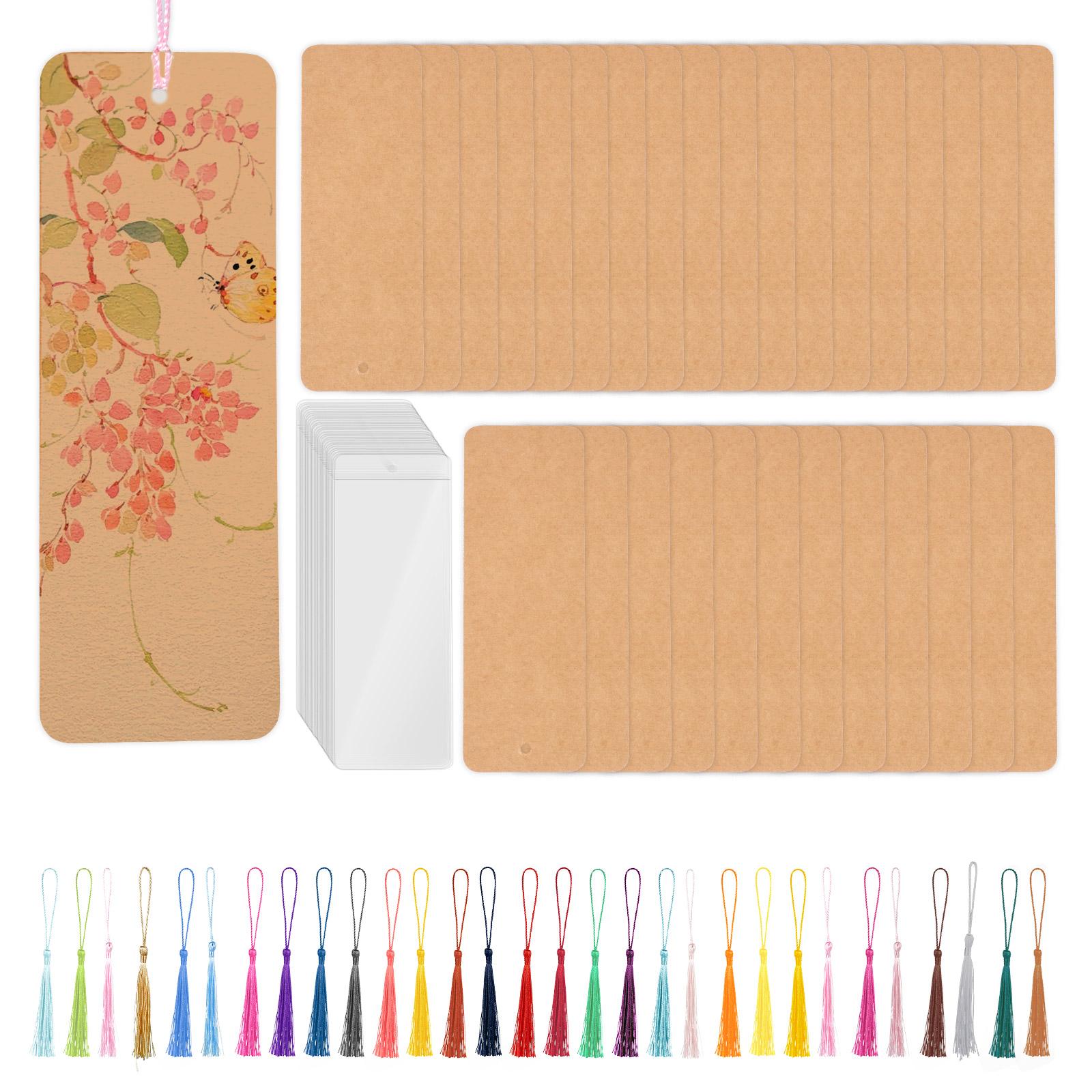 

Пустые закладки с прозрачным рукавом для закладки Набор бумажных закладок для DIY-крафта, свадебного торжества, дня рождения, сувенира, украшения