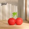 Soft Tactile Toys Double Cherry Stress Relief Toy Fake Squeeze Flour Filling Toy Sensory Fidget for Hand Relaxation Decorative