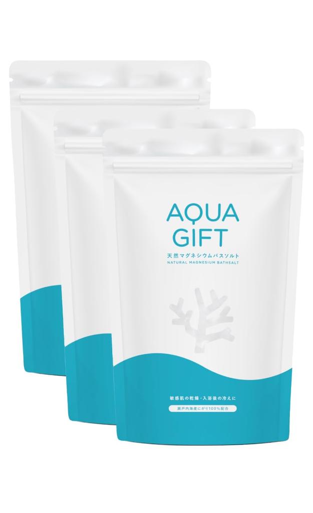 AQUA GIFT Moisturizing Bath with Atopic Dermatitis Made In Magnesium Bath Measuring Spoon Gift Salts, Co-developed Lab, Japan, Cosmetics, Included,
