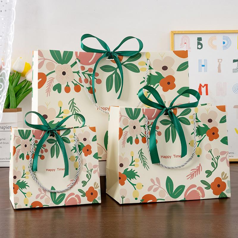 Small Fresh, Gift Bag, Handbag, Light Green, Packaging Bag, Cosmetics Bag, Gift, Ribbon
