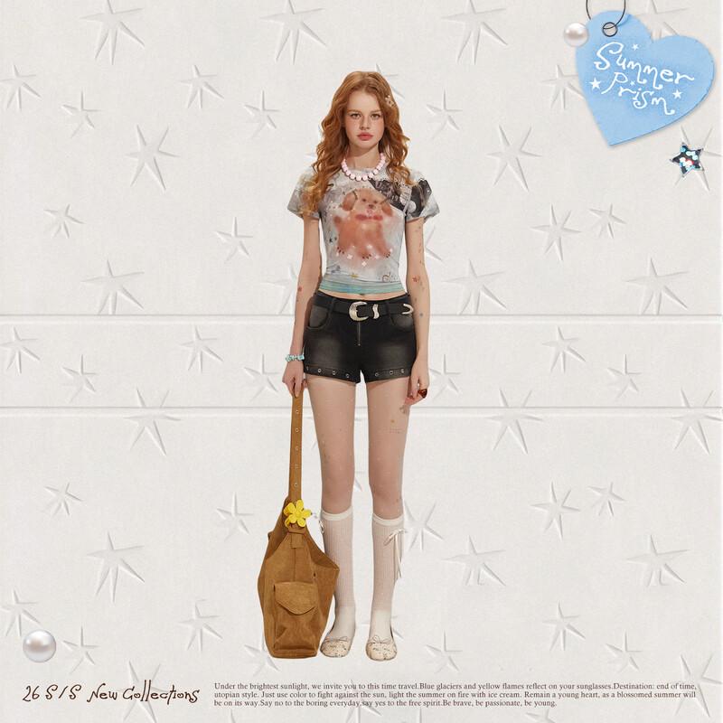 UNIFREE Slim-Fit Pet Print T-Shirt