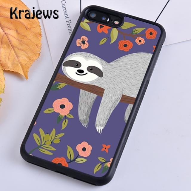 Krajews Sloths floral Style Soft Phone Case Cover For IPhone 18 17 Air 16 15 14 plus 11 12 13 pro max Plus coque Fundas