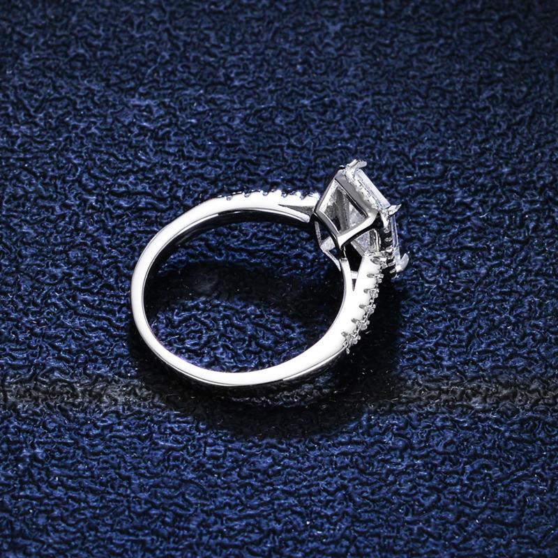 Bague Ringen 925 Sterling Silver Emerald Cut Moissanite Gemstone Wedding Engagement Diamonds Ring For Women Fine Jewelry Gifts