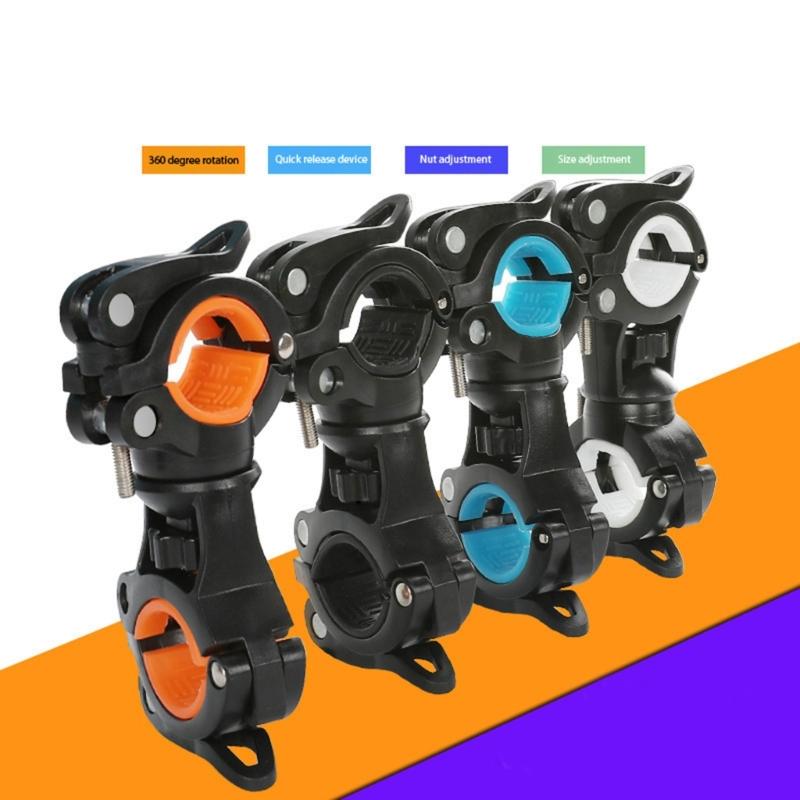 Bike Flashlight Stand 360°Rotatable Bicycles Light Brackets Torches Clip Adjusted Bicycles Front Torches Mount Enduring