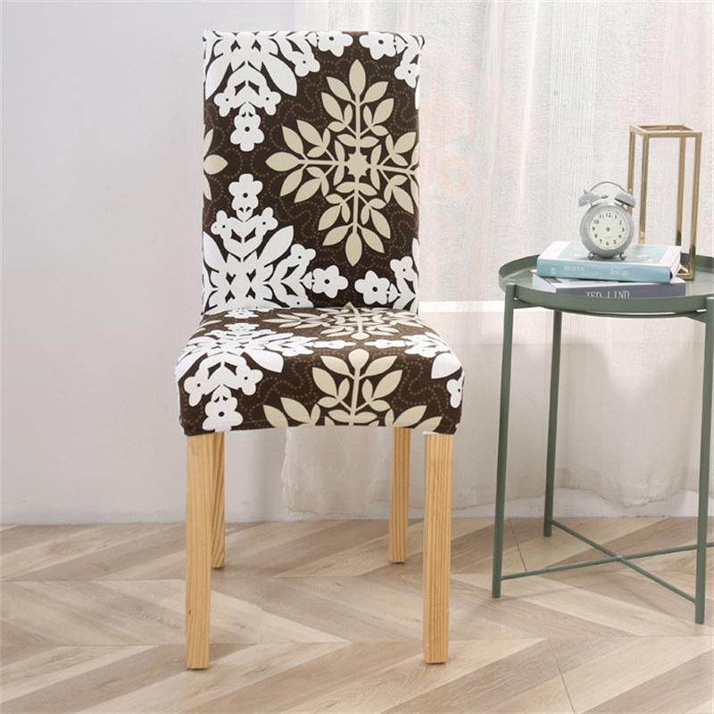 1Pc Printed Chair Cover Washable Big Elastic Kitchen Chair Covers Stretch Seat Slipcovers For Dining Room Wedding Banquet Home