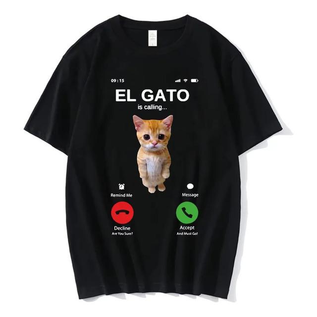 Camiseta Estampada El Gato Calling Cute Cat XXL