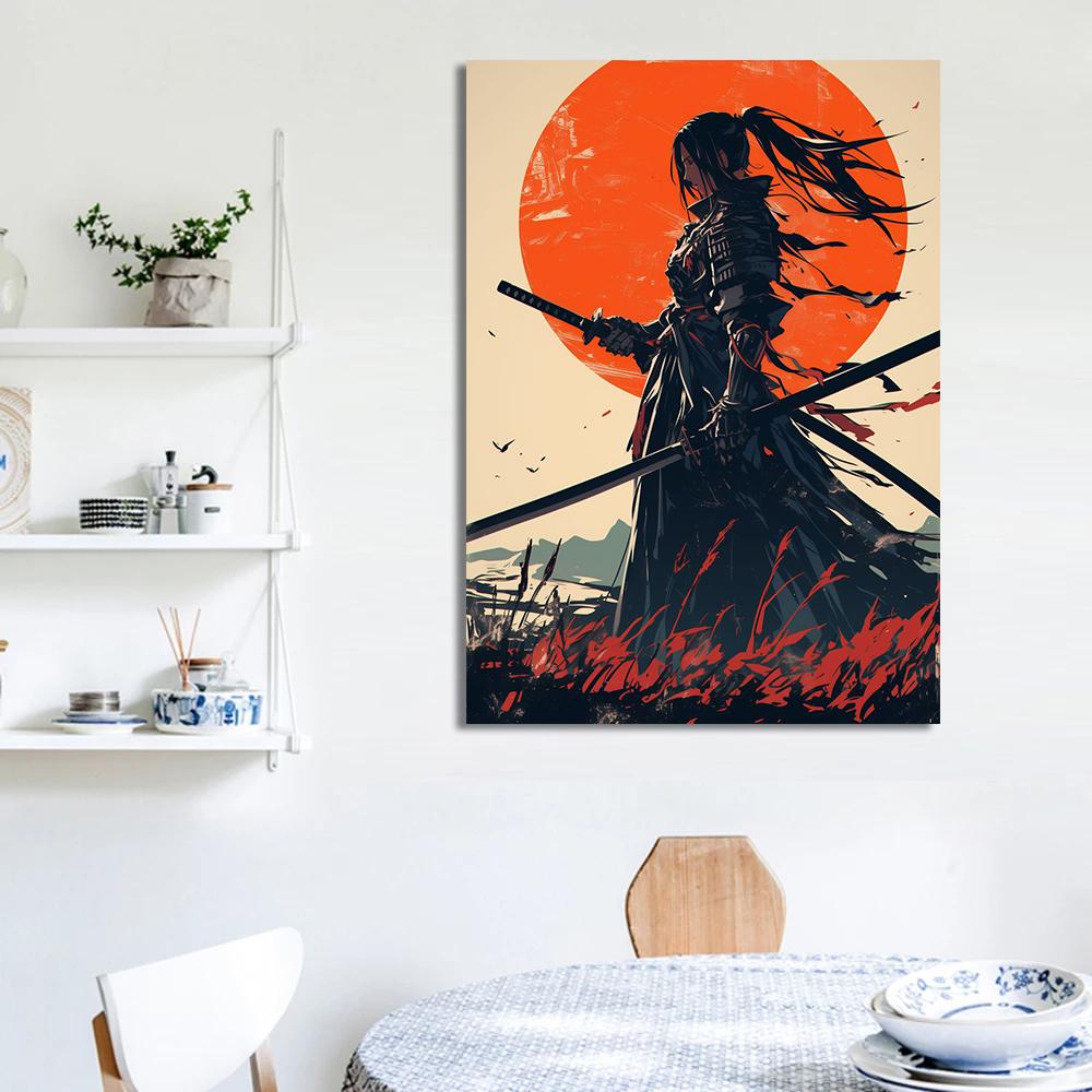 Classic Retro Japan Anime Game Samurai Posters Prints Pictures Portrait Bushido Canvas Painting Wall Art Living Room Home Decor
