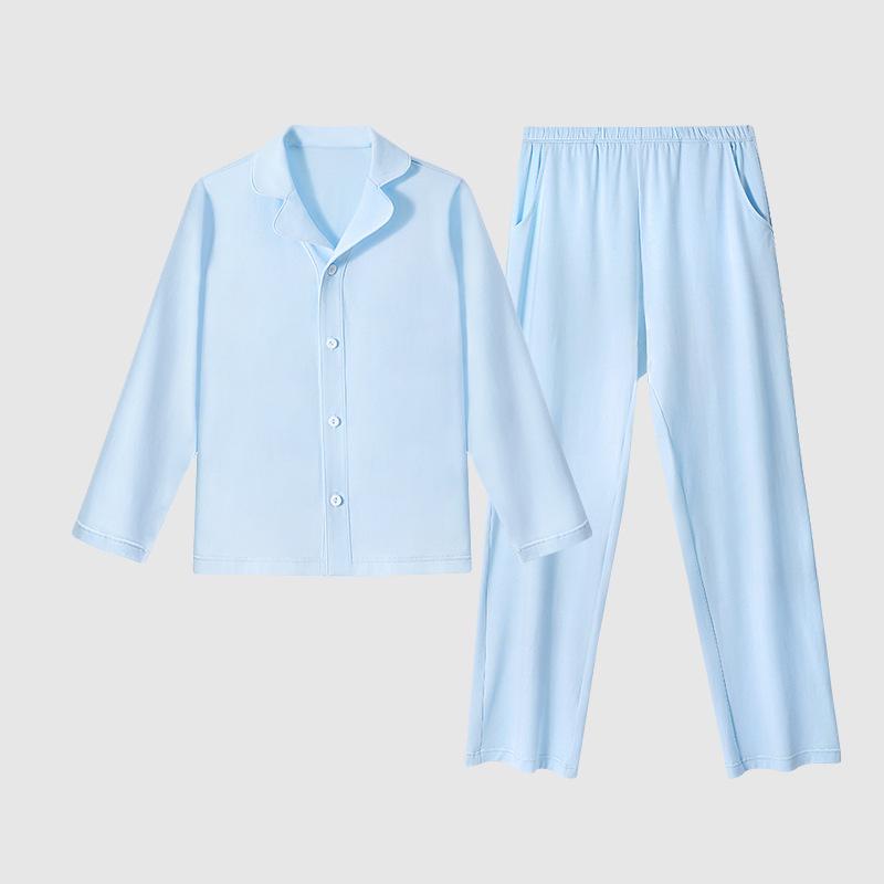 

Antibacterial Modal Parent-Child Cardigan Long Sleeve Pajama Set - Soft, Loose, Casual, Wear Inside or Out. 150cm (Kids )