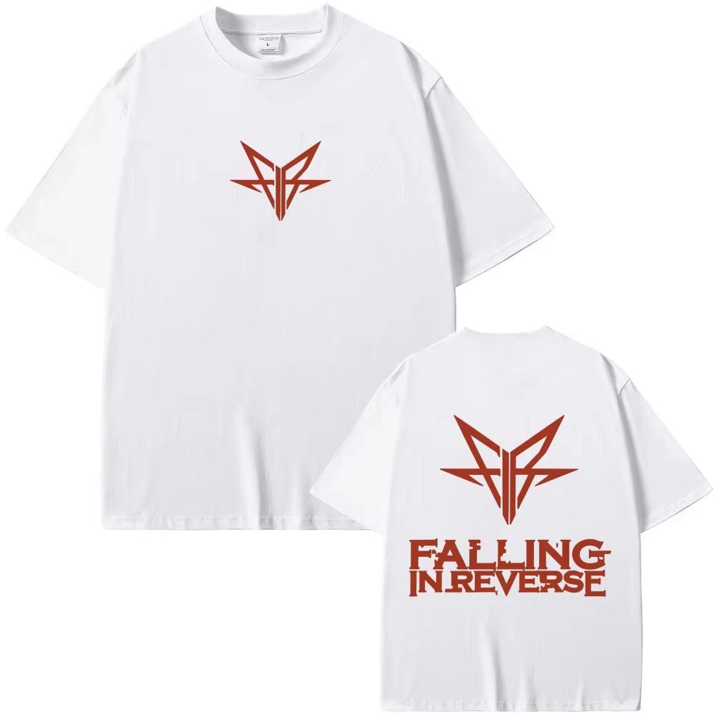 Rock Band Falling in Reverse Double Sided Print Tshirt Summer Unisex Women High Quality Soft pure Cotton Tshirt Unisex Vintage Tee