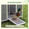 Duck Coop, Weatherproof Wooden Duck House with Removable Floor, Sliding Window, Hinged, Asphalt Roof, 93 X 70 X 72 Cm, Grey