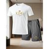 Men's Summer Casual Sportswear Round Neck Short Sleeved T-shirt Shorts 2-piece Set Men's Short Sleeved T-shirt and Shorts Set