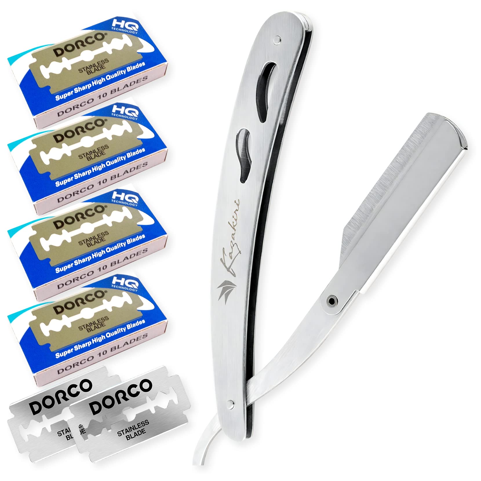 

Бритва Kazakiri от профессионального парикмахера x Впечатляющее гладкое бритье лица поставляется с 80 сменными лезвиями Западная одинарная поставляется с Kazakiri