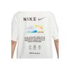 Nike T-shirt Homme Manches Courtes Col Rond Imprimé Logo Couleur Unie Épaules Tombantes Blanc HF6172-133