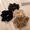 4pcs Velvet Scrunchies Neutral Tones Soft Plush Perfect for Retro Daily Styles Cozy Chic Hair Accessories