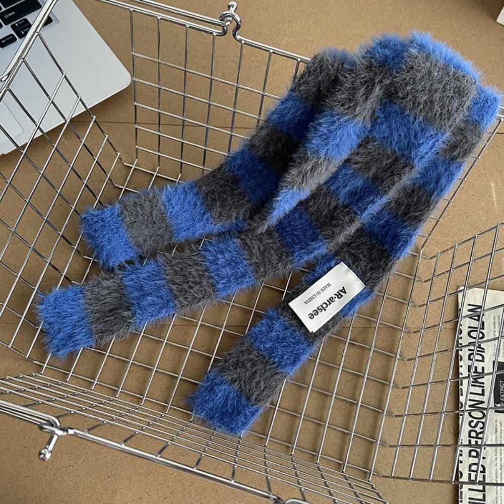 Knitted Wool Striped Scarf Warm Neck Scarves Fashion Sausage Thin Scarf  Women Men