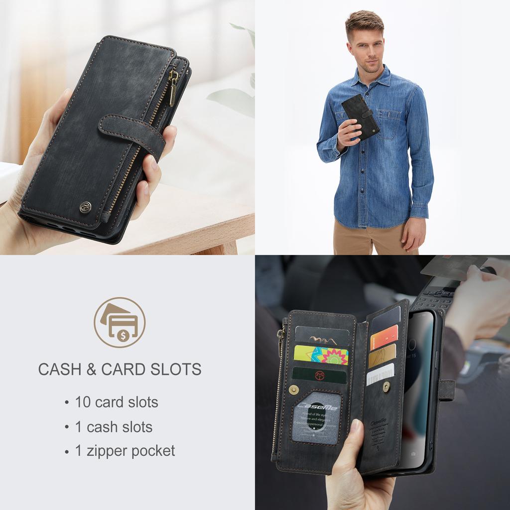Suitable for iPhone 14 Pro Phone Case, Apple 13 Phone Leather Case, Samsung S26 Flip Cover with Card Slot Wallet Protective Case