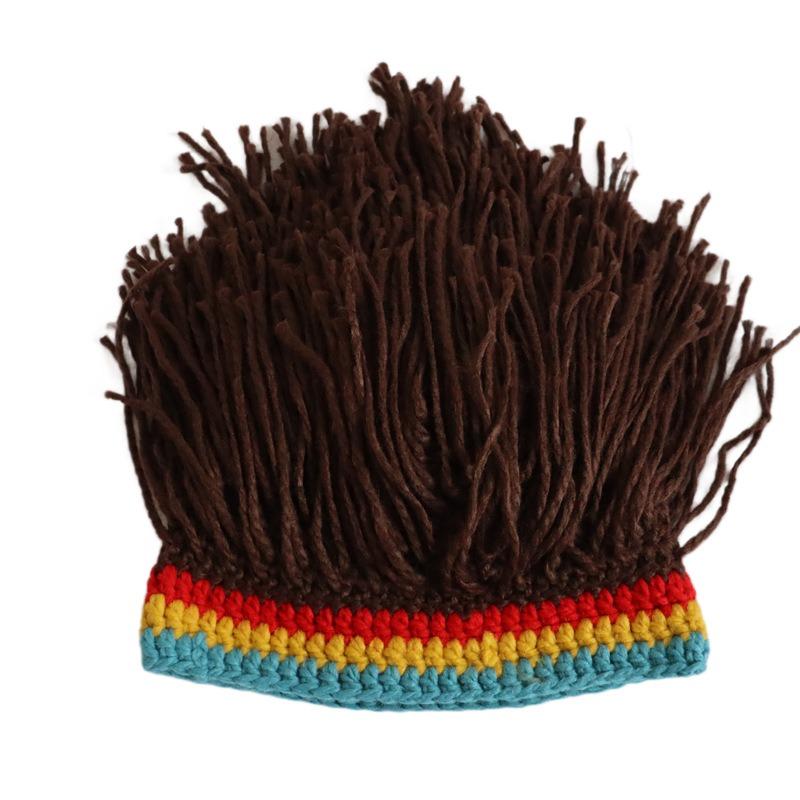 Dreadlocks New Creative Wig Hat Colored Beard Straw Madman Hat Men's and Women's Adult Stage Wool Hat