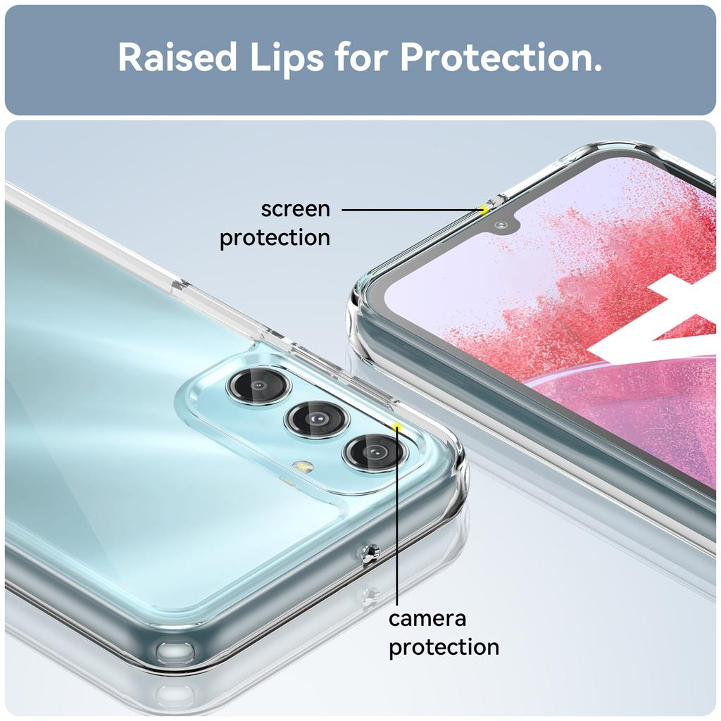 For Samsung Galaxy A25 5G (Global) (161.0 x 76.5 x 8.3mm) Clear Phone Case Fingerprint-free Phone Cover (Big Rear Lens Hole)