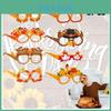 Funny Thanksgiving Party Decorative Glasses For Photos Autumn Maple Leaf Thanksgiving Paper Glasses Characters)