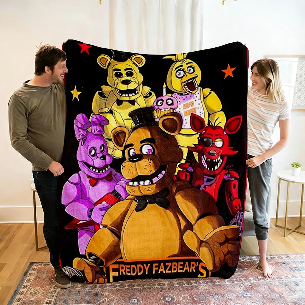Fnaf Five-nights-At-Freddys Children Warm Soft Anime Blankets for Sofa Bed Cover Blanket Suitable for Birthday Souvenir Gifts