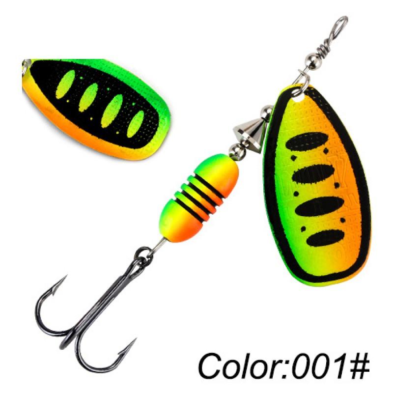 18g Rotating Spinner Lure Bass Pike Fishing Sea Freshwater Artificial Bait With Treble Hook