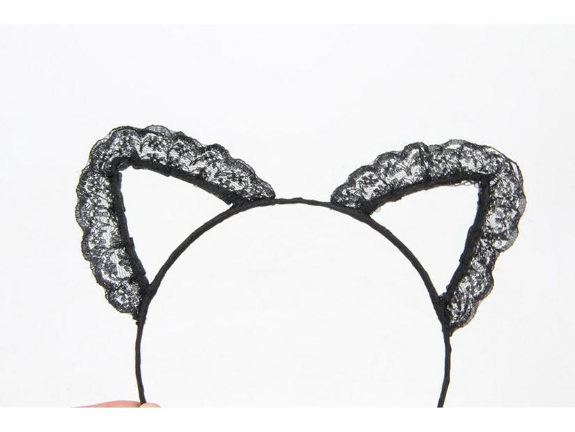 Popular Erotic Lingerie Set with Cute Cat Ear Headband and Catwoman Jewelry for Christmas Parties