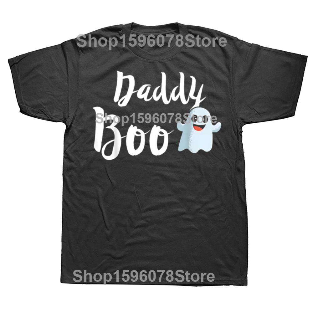 Funny Daddy Boo Halloween Ghost Dad T Shirts Men Women Pure Cotton Humor Streetwear Tee Shirt Short Sleeve Unisex Loose Clothing