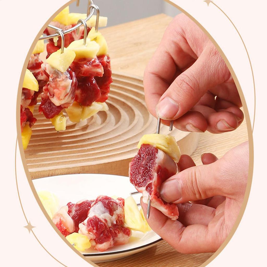 Air Fryer Grill Rack Stainless Steel Meat Rack Vertical Spit Sticks for Chicken Meat Bacon Home Food Cooking Accessories