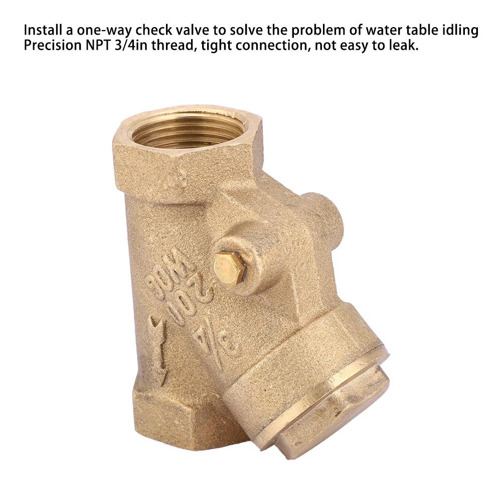 NPT 3 4in Thread Brass Check Valve Y Type One Way Check Valve 1.6Mpa for Water Gas
