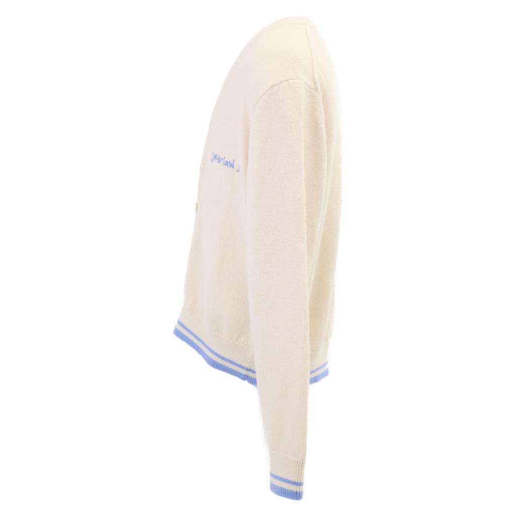 Dior [Domestic Regular] 443M204AT879 Wool and Alpaca Knit Cardigan / Tops L Ivory / BlueUsed